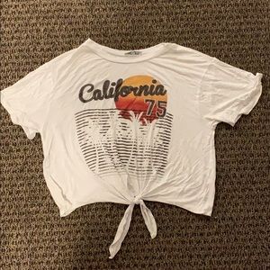 CALIFORNIA crop tie-knot tee M